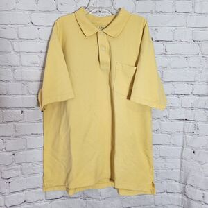 LL Bean Polo Shirt Men's Size L Reg Yellow Color Pullover Short Sleeves Pocket